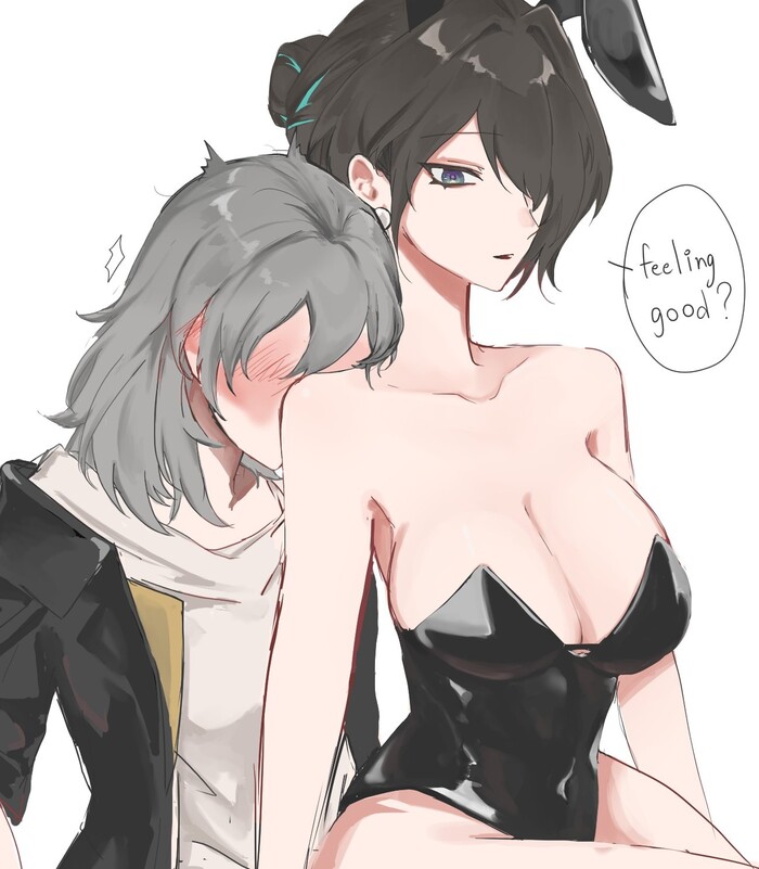 Stelle & Ruan Mei - NSFW, Anime Art, Аниме, Yuri, Подруга, Honkai: Star Rail, Stelle (Honkai: Star Rail), Ruan Mei (Honkai: Star Rail), Bunnysuit, Twitter (ссылка)