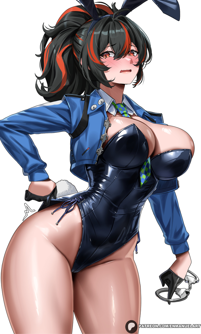 Bunny - NSFW, Enmanuelart20, Art, Anime, Anime art, Hand-drawn erotica, Erotic, Zenless Zone Zero, Zhu Yuan (zzz), Bunnysuit, Game art