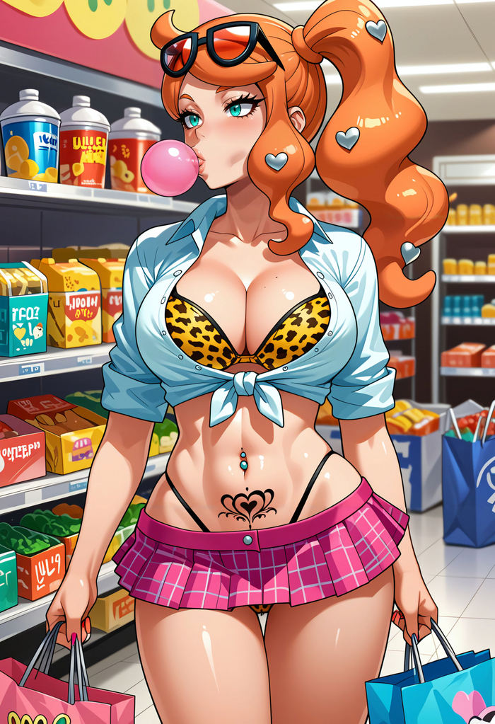 Sonya - NSFW, Anime art, Anime, Games, Sonia, Pokemon sword and shield, Pokemon, Neural network art