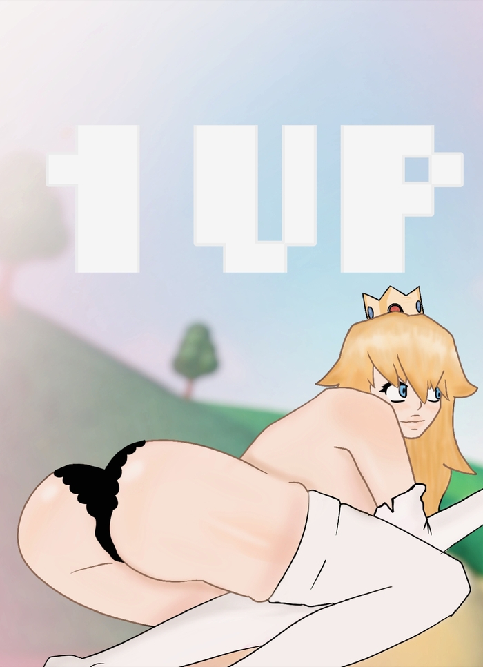 Не в замке - NSFW, Моё, Марио, Princess Peach, Арт, Nintendo, Anime Art