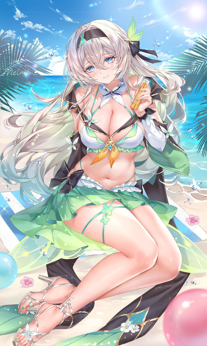 Sveta - NSFW, Firefly (Honkai: Star Rail), Pixiv, Anime art, Anime, Swimsuit, Stomach, Navel, Honkai: Star Rail