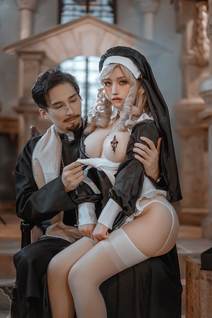 Continuation of the post How much is opium for the people? - NSFW, The photo, PHOTOSESSION, Booty, Boobs, Underwear, Underpants, Cosplayers, Cosplay, Nun, Religion, Erotic, Asian, BDSM, Bondage, Longpost, Reply to post