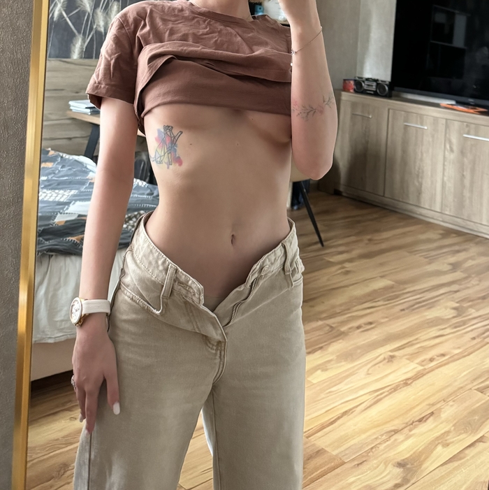 Have a nice day, peeps) - NSFW, My, Erotic, Homemade, Girl with tattoo, Longpost, No face, Booty