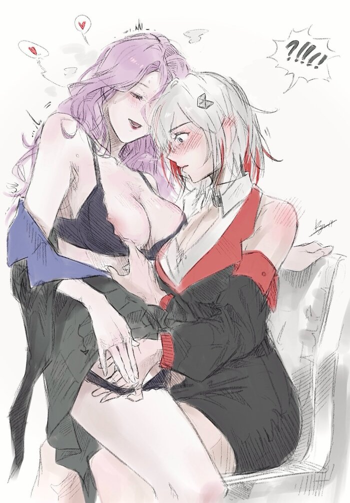 Topaz & Jade - NSFW, Anime Art, Аниме, Подруга, Yuri, Honkai: Star Rail, Topaz (Honkai: Star Rail), Jade (Honkai: Star Rail), Нижнее белье, Петтинг, Twitter (ссылка)