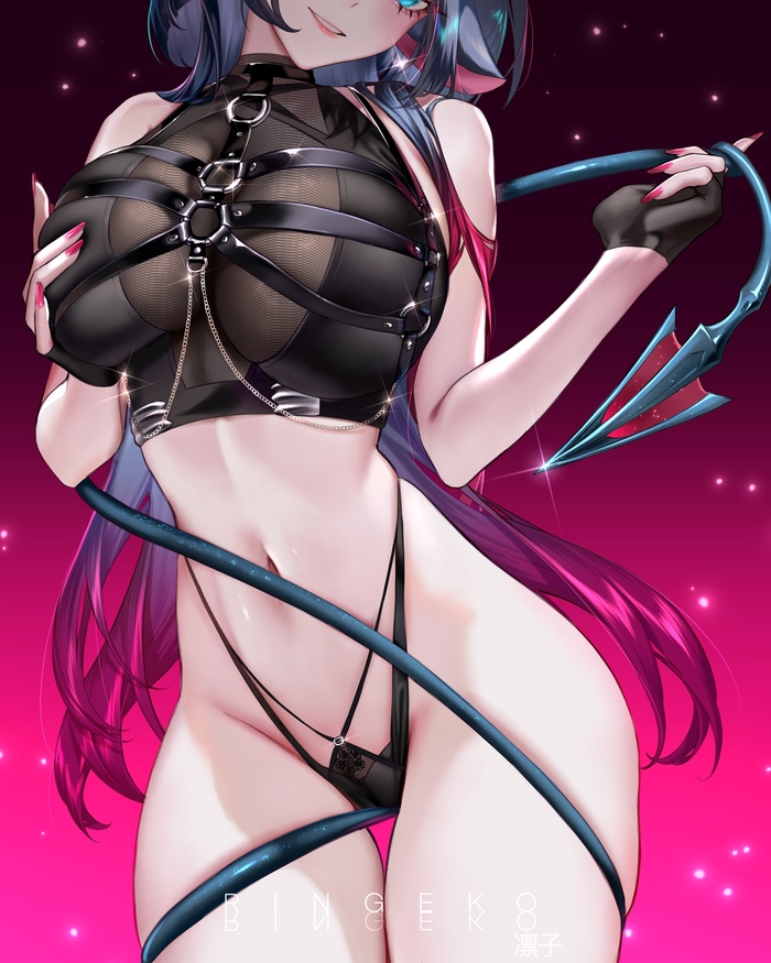 Jane Doe - NSFW, Anime art, Anime, Zenless Zone Zero, Jane Doe (zzz), Animal ears, Tail, Ringeko