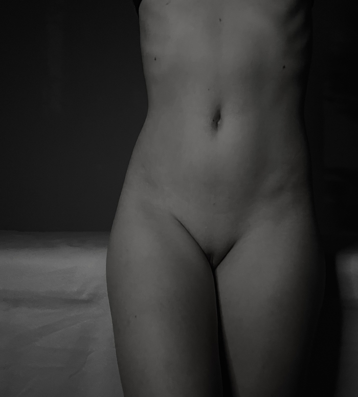 B/W again - NSFW, My, Without underwear, Black and white photo, Girls, Waist, Pubis