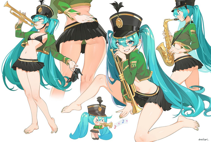 Actioneeeeeeeation aaanoun... tu tuu tuuu ruuu tuu tu - NSFW, Anime, Anime art, Vocaloid, Hatsune Miku, Booty, Pantsu, Destination Calabria