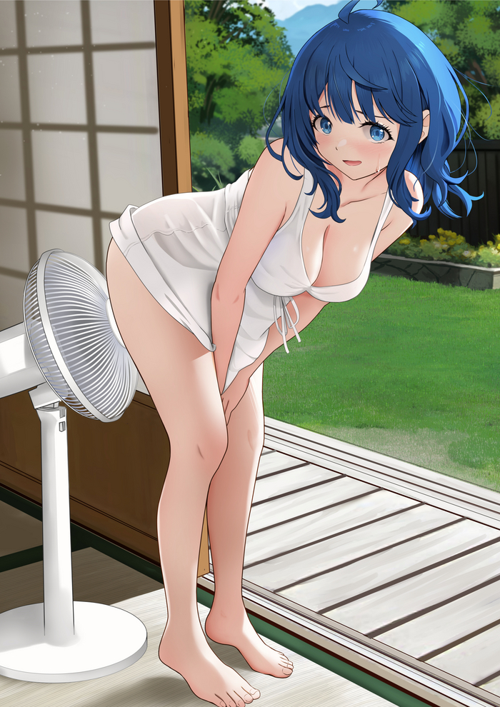 Oh, p-hello... It's a bit hot today, yes... - NSFW, Anime art, Anime, Make Heroine ga Oosugiru!, Yanami Anna, Gibun