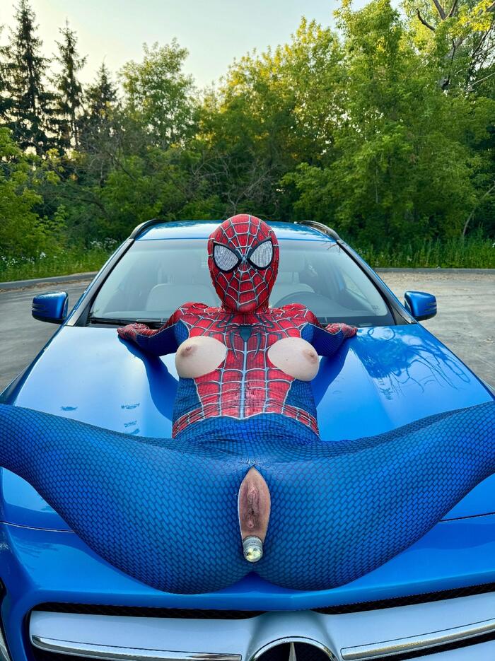 Spider mink - NSFW, Girls, Erotic, Boobs, Nipples, Spiderman, Auto, Topless, Naked, Labia, Butt plug, Green trees, Models, Porn Actors and Porn Actresses, Onlyfans, The photo