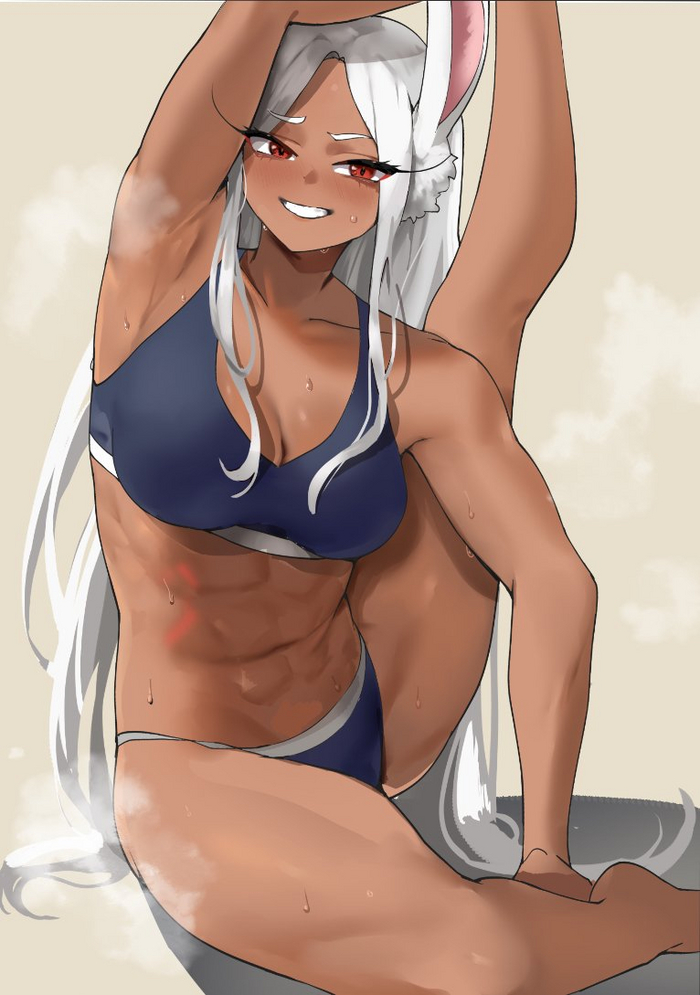 Гибкая зайка - NSFW, Anime Art, Аниме, Boku no Hero Academia, Miruko, Animal Ears, Хоба