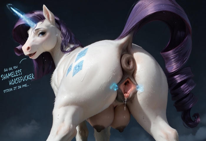 Реализм на максимум - NSFW, My Little Pony, PonyArt, MLP Explicit, MLP anatomically correct, Арты нейросетей, Rarity