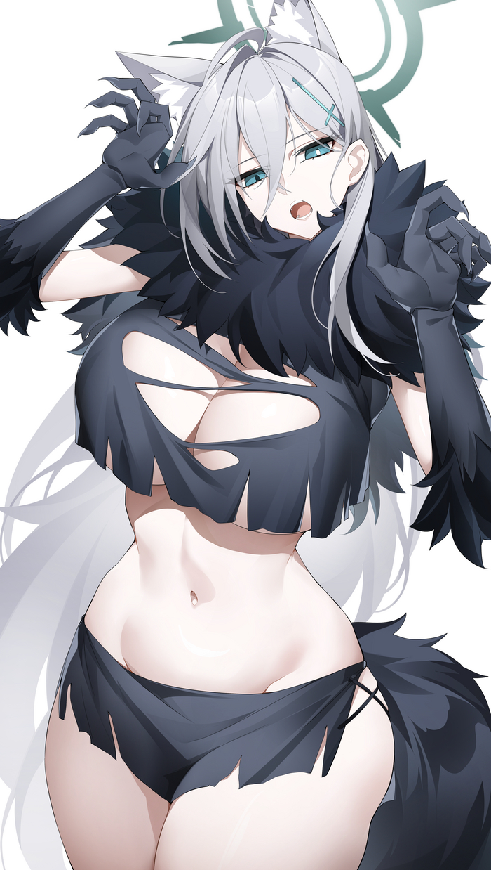 Shiroko - NSFW, Аниме, Anime Art, Арт, Девушки, Игры, Blue archive, Sunaookami Shiroko, Shiroko Terror, Animal Ears