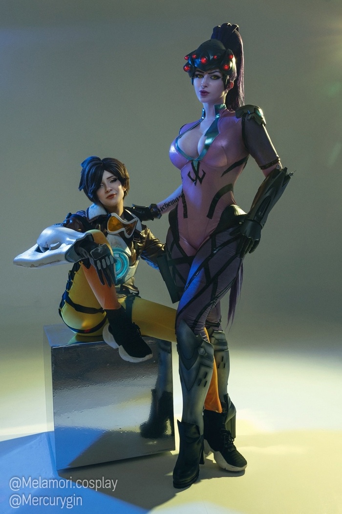 Cosplay on Widowmaker and Tracer from Overwatch by Lady Melamori and Mercurygin - NSFW, My, Cosplay, Lady melamori, Mercurygin, Overwatch, Widowmaker, Tracer, Longpost, 18+