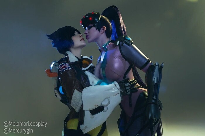 Cosplay on Widowmaker and Tracer from Overwatch by Lady Melamori and Mercurygin - NSFW, My, Cosplay, Lady melamori, Mercurygin, Overwatch, Widowmaker, Tracer, Longpost, 18+