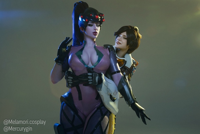 Cosplay on Widowmaker and Tracer from Overwatch by Lady Melamori and Mercurygin - NSFW, My, Cosplay, Lady melamori, Mercurygin, Overwatch, Widowmaker, Tracer, Longpost, 18+