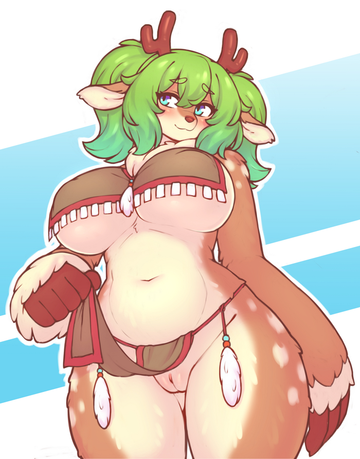 Una - NSFW, Furry, Anthro, Art, Furotica, Furry deer, Dobrota, 18+