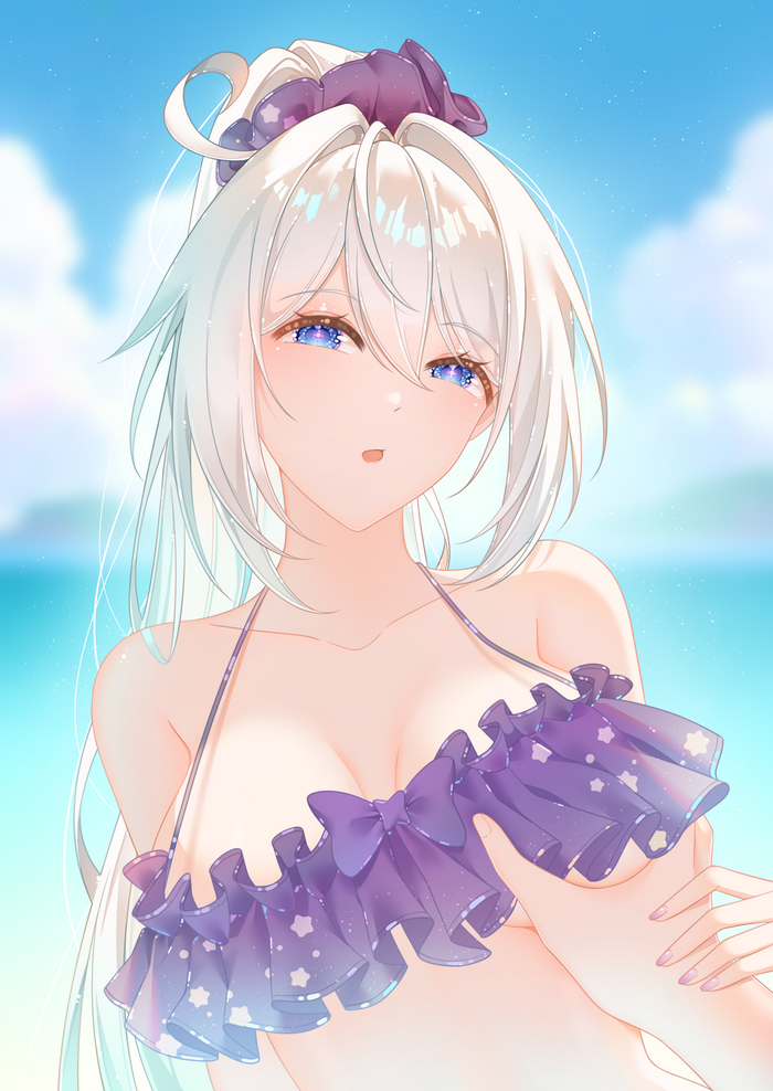 Kiana - 18+, Anime art, Anime, Honkai Impact, Kiana kaslana, Swimsuit, Boobs, Longpost, NSFW