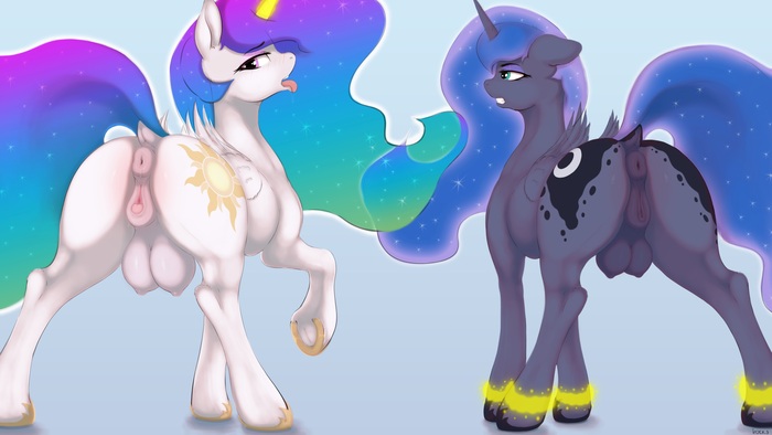 Royal fillies - 18+, My little pony, PonyArt, MLP Explicit, MLP anatomically correct, Princess celestia, Princess luna, NSFW