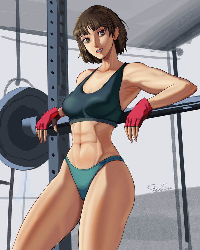 Makoto - 18+, Anime art, Anime, Games, Persona, Persona 5, Niijima Makoto, Strong girl, NSFW