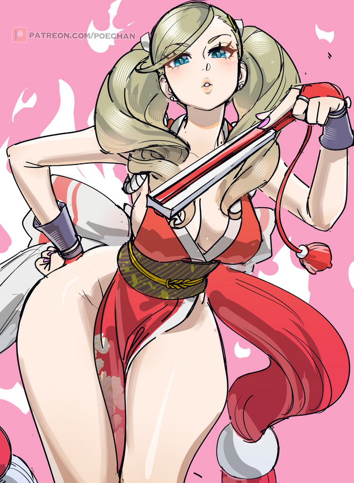 Ann - 18+, Anime art, Anime, Games, Persona, Persona 5, Ann takamaki, Cosplay, The king of fighters, Mai Shiranui, NSFW