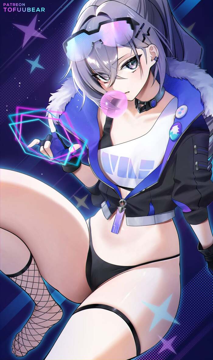 Silver wolf - NSFW, Anime Art, Аниме, Honkai: Star Rail, Tofuubear, Нижнее белье