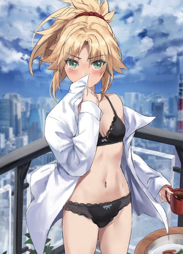 Good morning - NSFW, Tonee, Art, Anime, Anime art, Hand-drawn erotica, Fate, Fate apocrypha, Mordred, Underwear