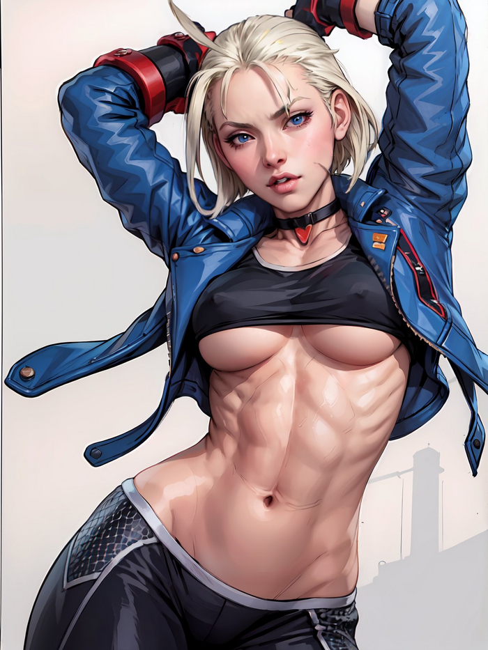 cammy - NSFW, Cammy white, Street fighter, Muscleart, Press, Sports girls, Stable diffusion, Strong girl, Computer games, Fighting, Girls, Neural network art
