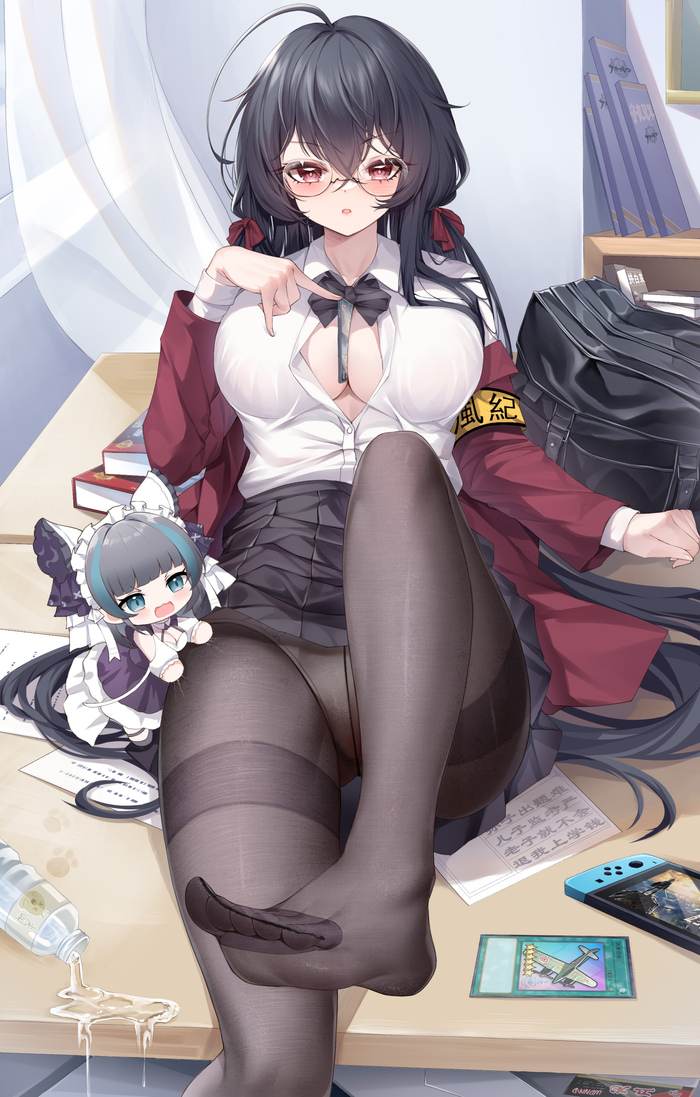 Shkikan, come here - NSFW, Anime, Anime art, Boobs, Azur lane, Taihou, Labia, Red eyes, Cheshire, Longpost