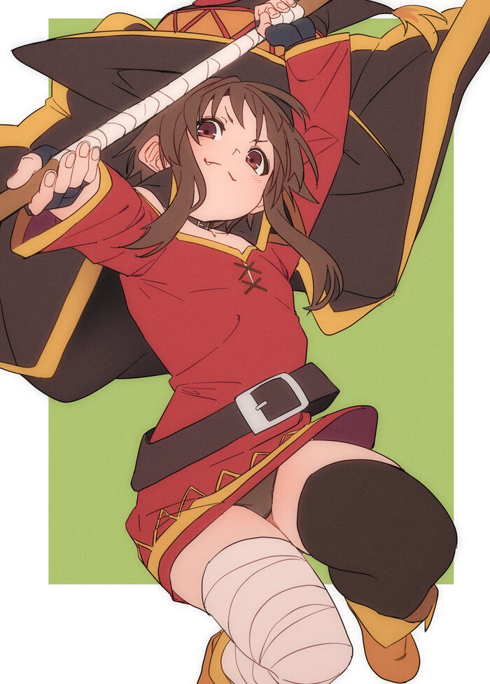 Megumin - NSFW, Art, Anime, Anime art, Hand-drawn erotica, Konosuba, Pantsu