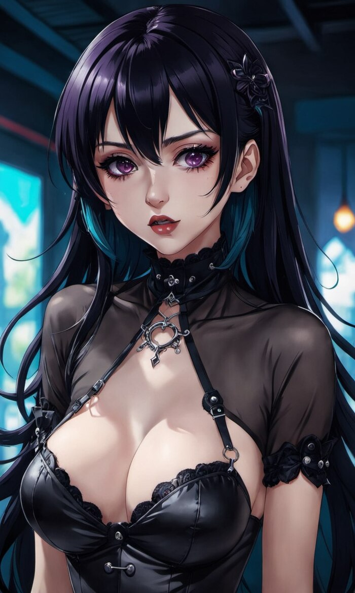 Generacy - NSFW, My, Neural network art, Hand-drawn erotica, Anime, Erotic, Nun, Latex, Longpost, Goths