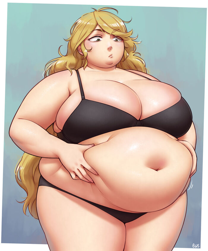 Wake-up Call - NSFW, Fullness, Extra thicc, Chubby art, Stomach, Fat