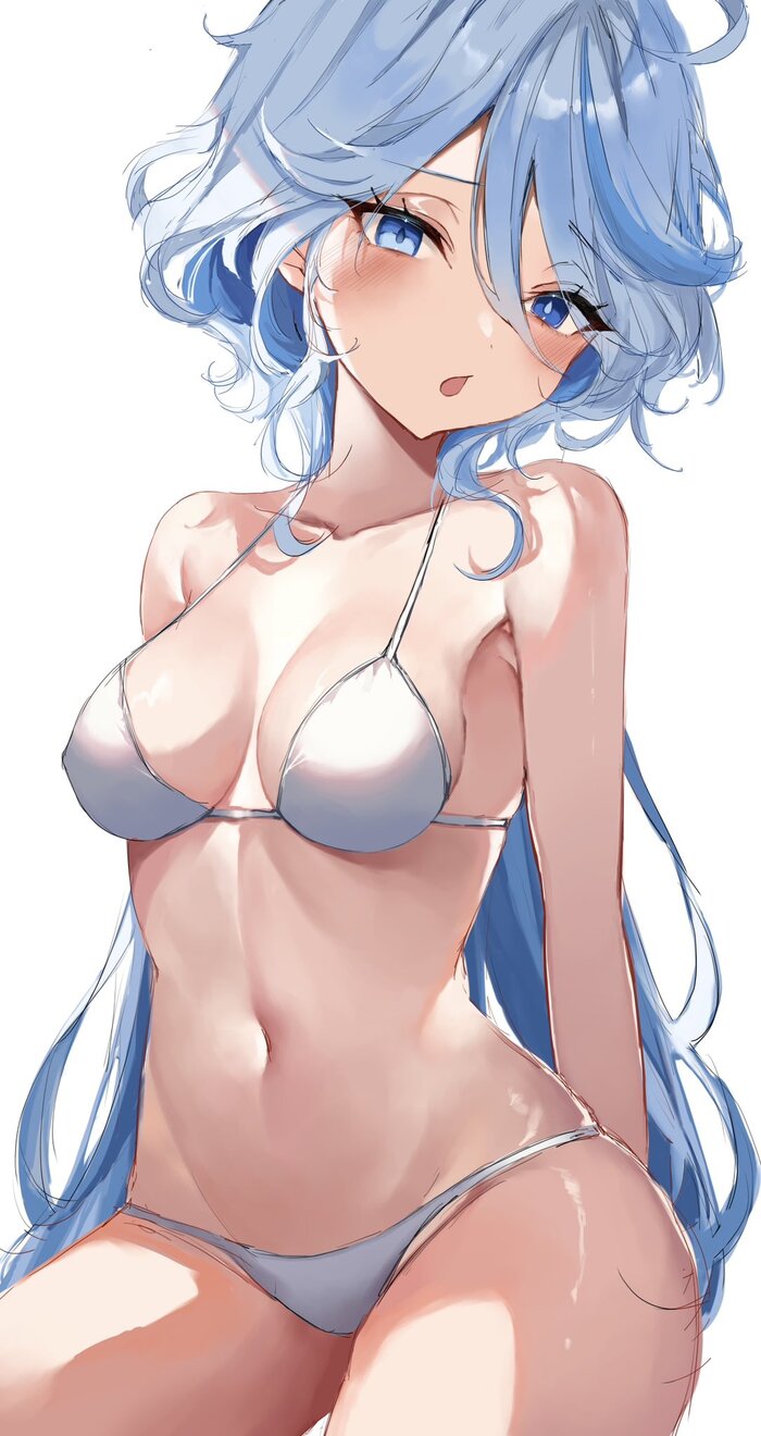 Furina - NSFW, Genshin Impact, Furina, Focalors, Арт, Девушки, Игры, Anime Art, Купальник