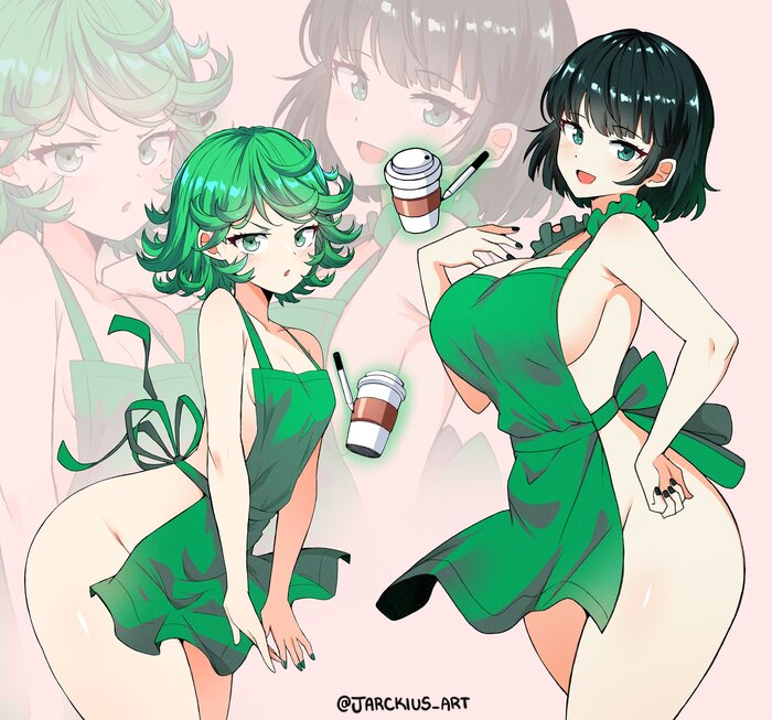 Coffee? - NSFW, Art, Anime, Anime art, Hand-drawn erotica, Onepunchman, Tatsumaki, Fubuki