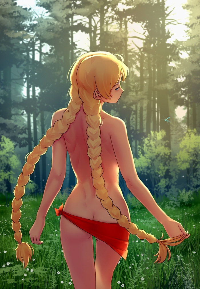 Pigtails - NSFW, Images, Art, Erotic, Booty, Pigtails, Forest, Repeat, Iskanderednaksi